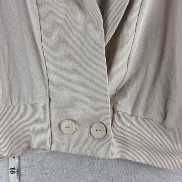 Old Navy Y2K Cropped Cardigan Women's Large Cream Modest Church 100% Cotton - Picture 3 of 8
